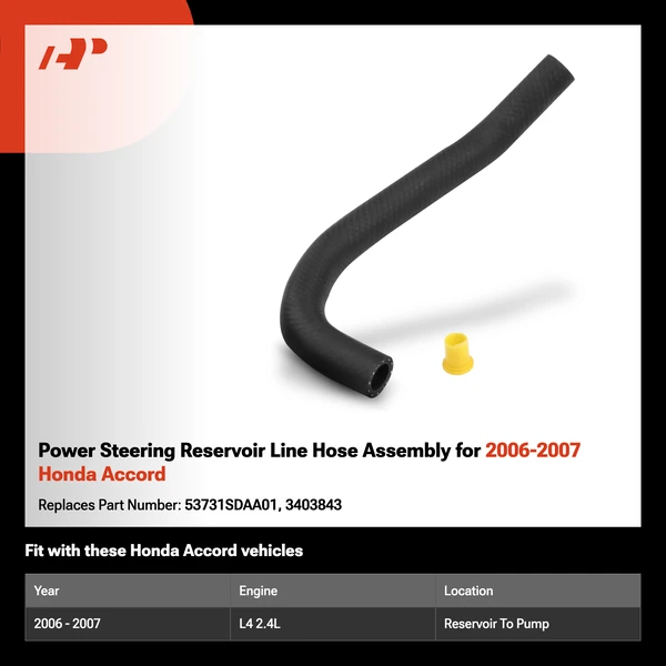 Power Steering Reservoir Line Hose Assembly for 2006-2007 Honda Accord