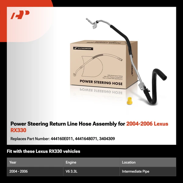 Power Steering Return Line Hose Assembly for 2004-2006 Lexus RX330