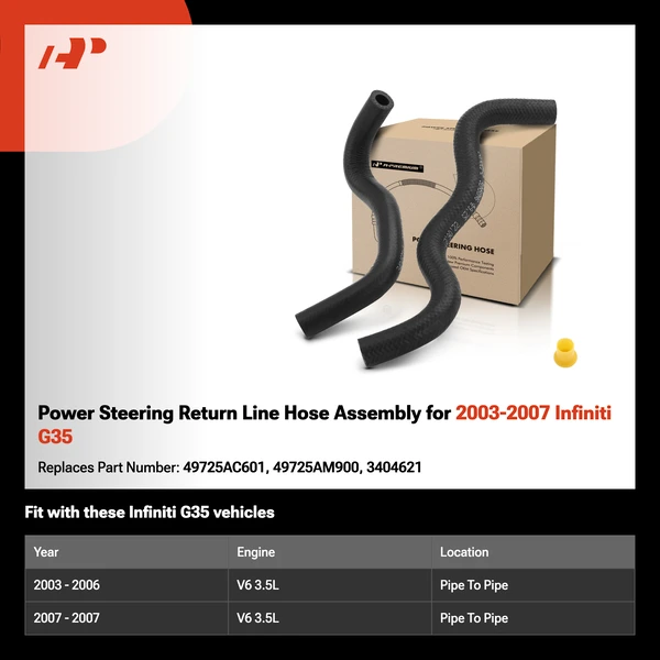 Power Steering Return Line Hose Assembly for 2003-2007 Infiniti G35