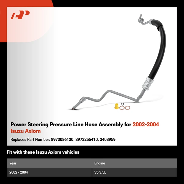 Power Steering Pressure Line Hose Assembly for 2002-2004 Isuzu Axiom