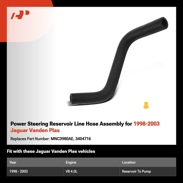 Power Steering Reservoir Line Hose Assembly for 1998-2003 Jaguar Vanden Plas