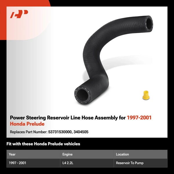 Power Steering Reservoir Line Hose Assembly for 1997-2001 Honda Prelude