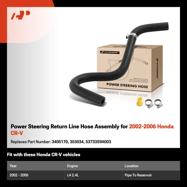 Power Steering Return Line Hose Assembly for 2002-2006 Honda CR-V