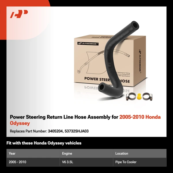 Power Steering Return Line Hose Assembly for 2005-2010 Honda Odyssey