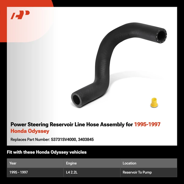 Power Steering Reservoir Line Hose Assembly for 1995-1997 Honda Odyssey