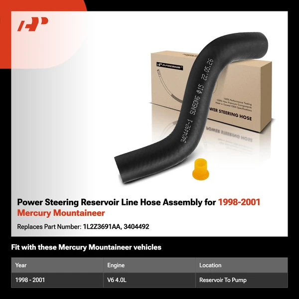 Power Steering Reservoir Line Hose Assembly for 1998-2001 Mercury Mountaineer