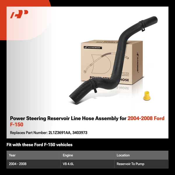 Power Steering Reservoir Line Hose Assembly for 2004-2008 Ford F-150