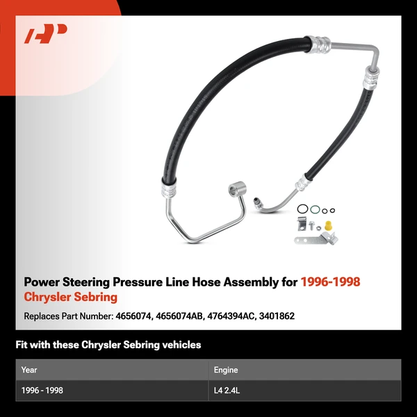 Power Steering Pressure Line Hose Assembly for 1996-1998 Chrysler Sebring