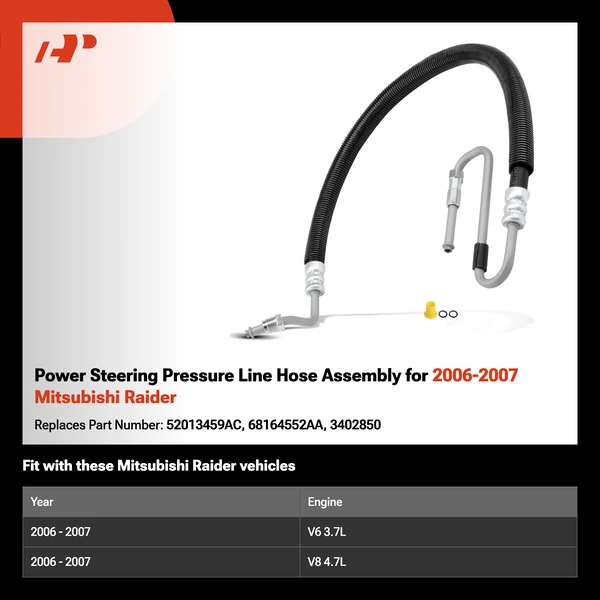 Power Steering Pressure Line Hose Assembly for 2006-2007 Mitsubishi Raider