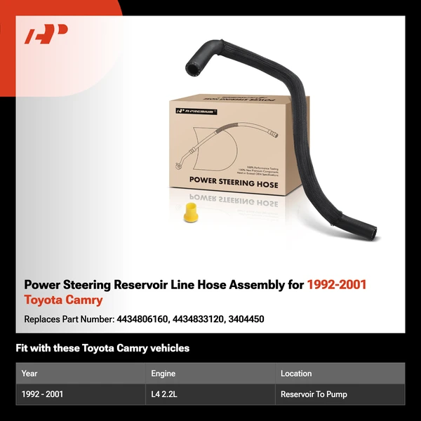 Power Steering Reservoir Line Hose Assembly for 1992-2001 Toyota Camry