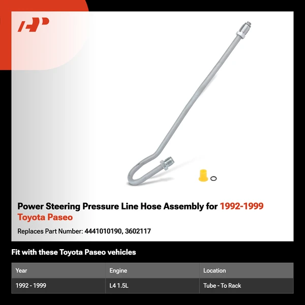 Power Steering Pressure Line Hose Assembly for 1992-1999 Toyota Paseo