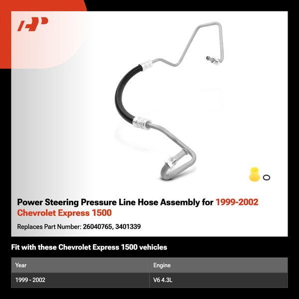 Power Steering Pressure Line Hose Assembly for 1999-2002 Chevrolet Express 1500