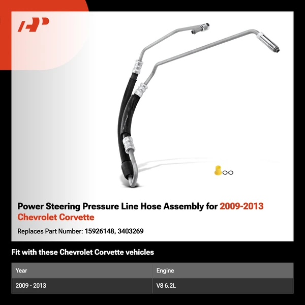 Power Steering Pressure Line Hose Assembly for 2009-2013 Chevrolet Corvette