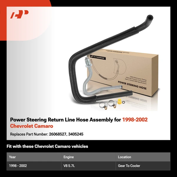 Power Steering Return Line Hose Assembly for 1998-2002 Chevrolet Camaro