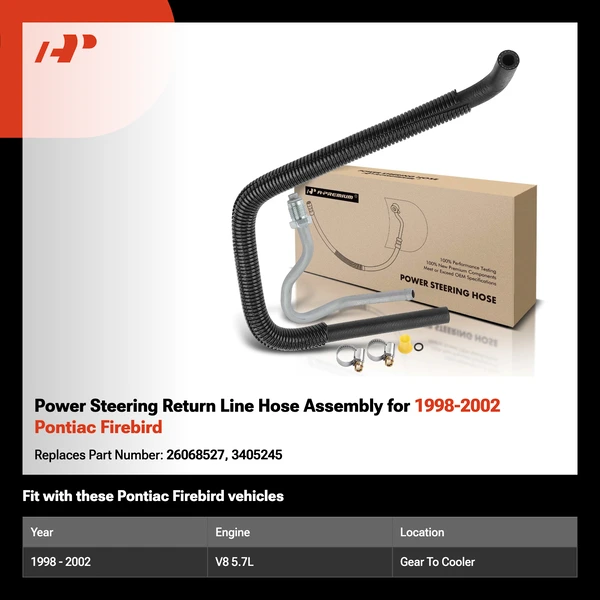 Power Steering Return Line Hose Assembly for 1998-2002 Pontiac Firebird