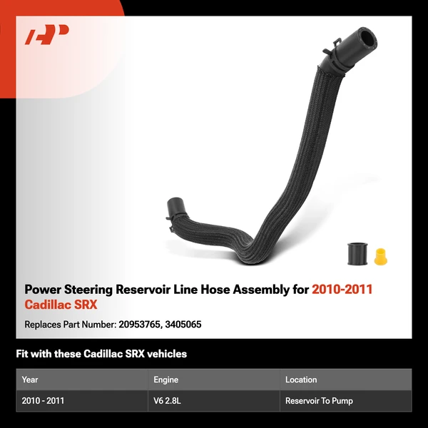 Power Steering Reservoir Line Hose Assembly for 2010-2011 Cadillac SRX