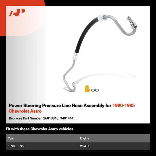 Power Steering Pressure Line Hose Assembly for 1990-1995 Chevrolet Astro