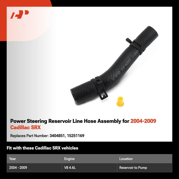 Power Steering Reservoir Line Hose Assembly for 2004-2009 Cadillac SRX