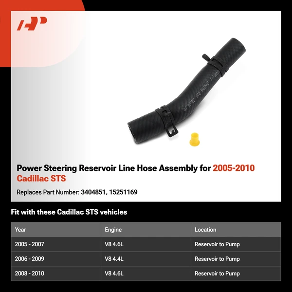 Power Steering Reservoir Line Hose Assembly for 2005-2010 Cadillac STS