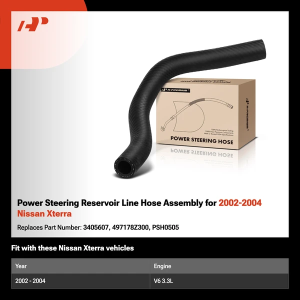 Power Steering Reservoir Line Hose Assembly for 2002-2004 Nissan Xterra