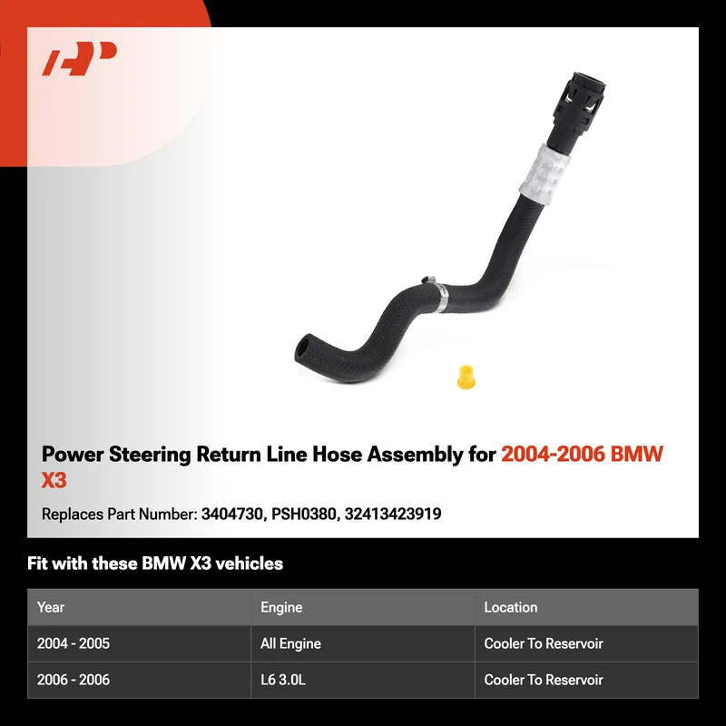 Power Steering Return Line Hose Assembly for 2004-2006 BMW X3