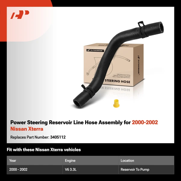 Power Steering Reservoir Line Hose Assembly for 2000-2002 Nissan Xterra