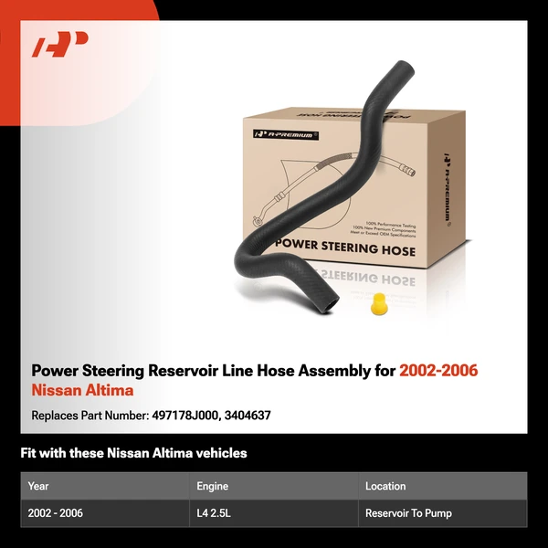Power Steering Reservoir Line Hose Assembly for 2002-2006 Nissan Altima