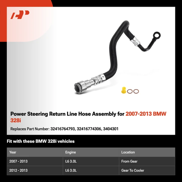 Power Steering Return Line Hose Assembly for 2007-2013 BMW 328i