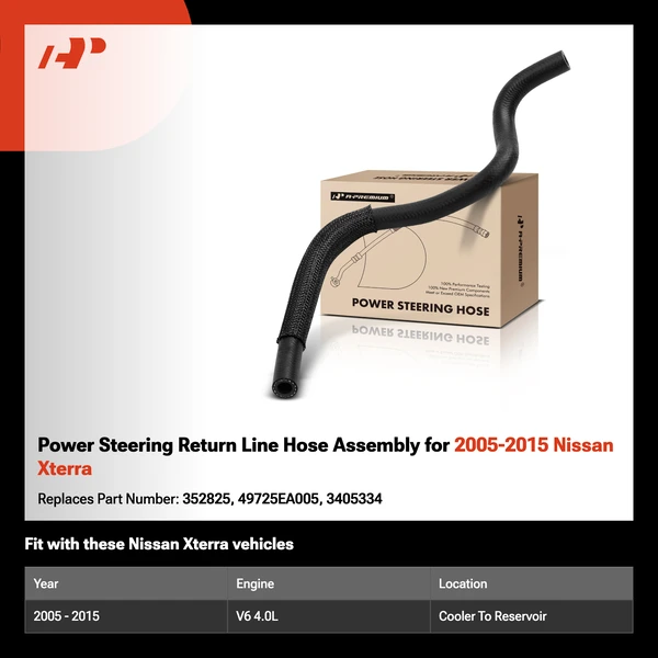 Power Steering Return Line Hose Assembly for 2005-2015 Nissan Xterra