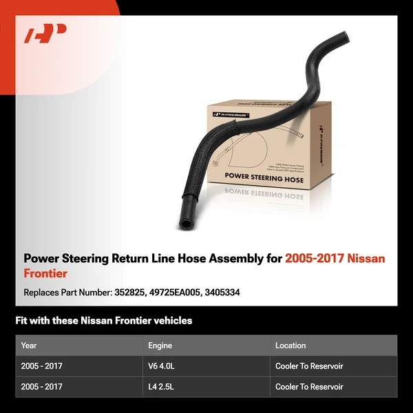 Power Steering Return Line Hose Assembly for 2005-2017 Nissan Frontier