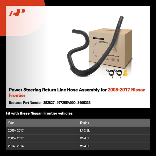 Power Steering Return Line Hose Assembly for 2005-2017 Nissan Frontier