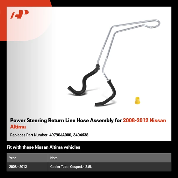 Power Steering Return Line Hose Assembly for 2008-2012 Nissan Altima