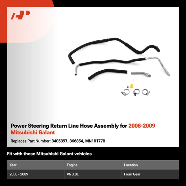 Power Steering Return Line Hose Assembly for 2008-2009 Mitsubishi Galant