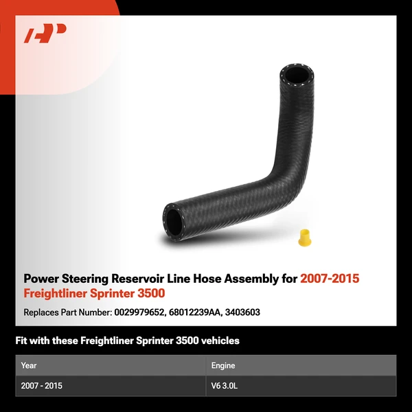 Power Steering Reservoir Line Hose Assembly for 2007-2015 Freightliner Sprinter 3500