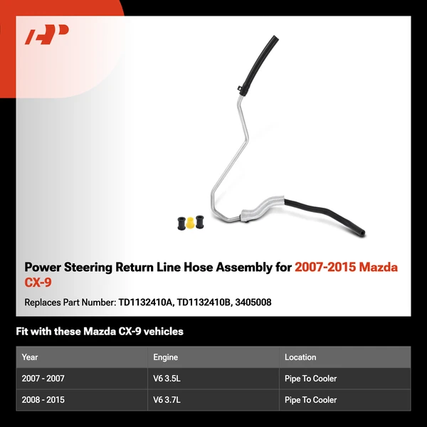 Power Steering Return Line Hose Assembly for 2007-2015 Mazda CX-9
