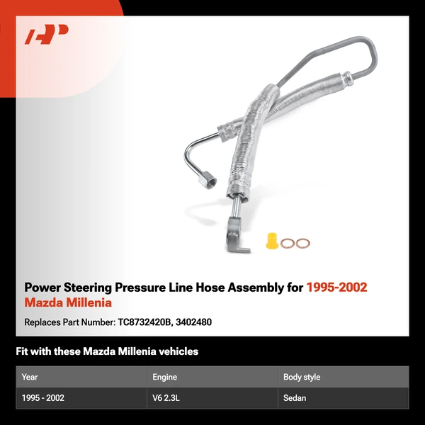 Power Steering Pressure Line Hose Assembly for 1995-2002 Mazda Millenia