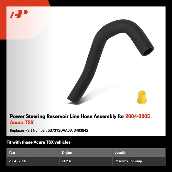 Power Steering Reservoir Line Hose Assembly for 2004-2005 Acura TSX