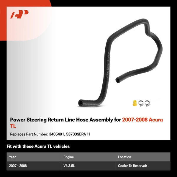 Power Steering Return Line Hose Assembly for 2007-2008 Acura TL