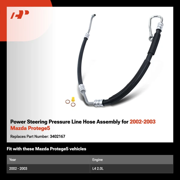 Power Steering Pressure Line Hose Assembly for 2002-2003 Mazda Protege5