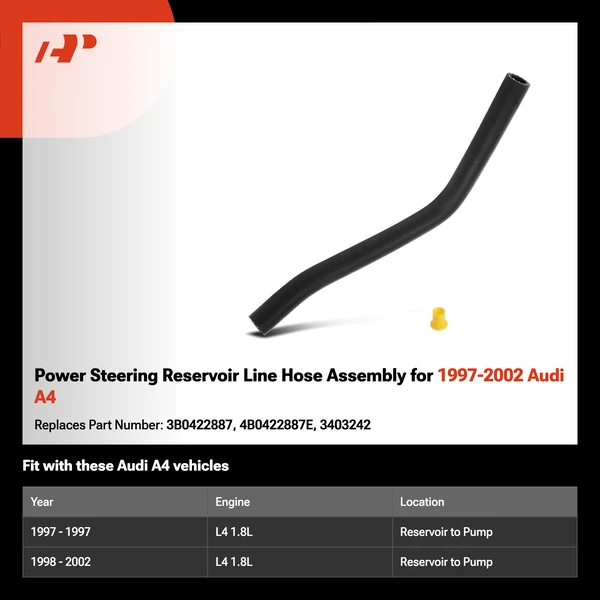 Power Steering Reservoir Line Hose Assembly for 1997-2002 Audi A4