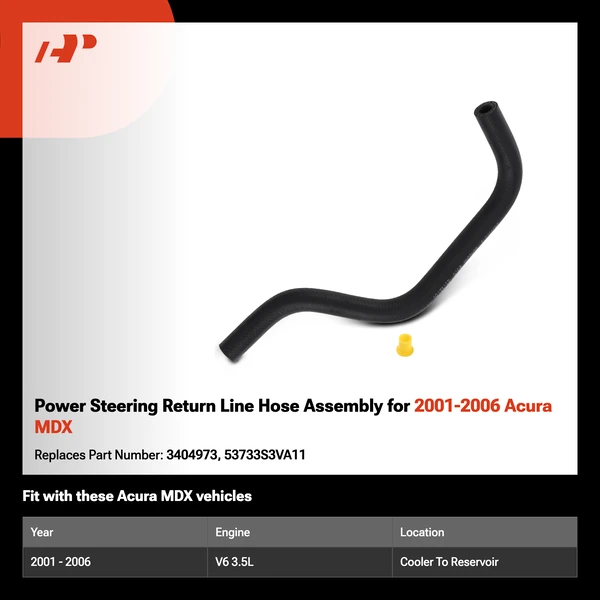 Power Steering Return Line Hose Assembly for 2001-2006 Acura MDX