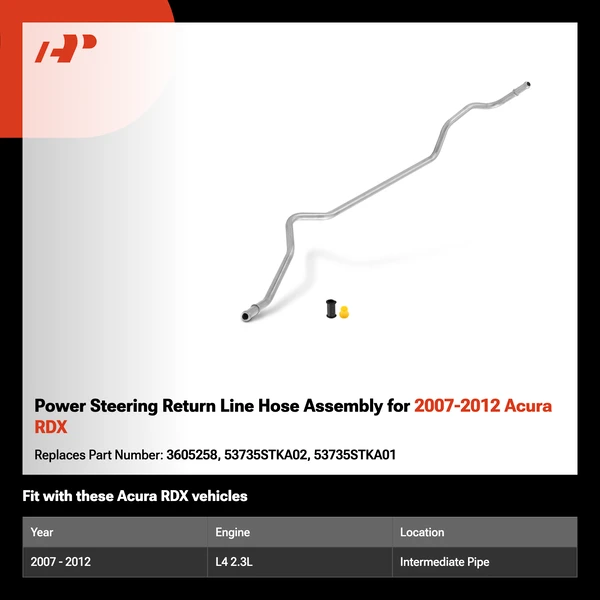 Power Steering Return Line Hose Assembly for 2007-2012 Acura RDX