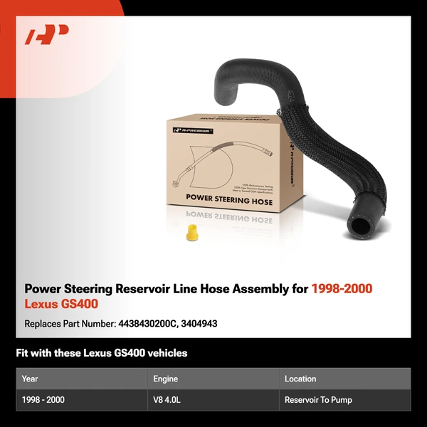 Power Steering Reservoir Line Hose Assembly for 1998-2000 Lexus GS400