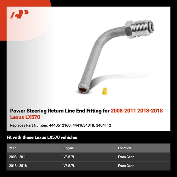 Power Steering Return Line End Fitting for 2008-2011 2013-2018 Lexus LX570