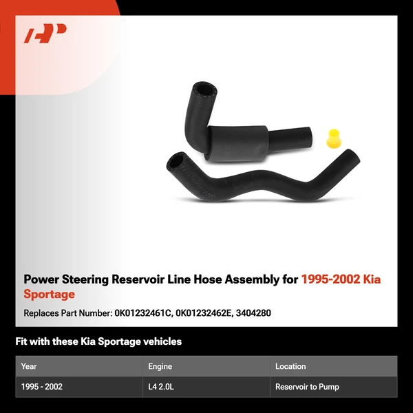 Power Steering Reservoir Line Hose Assembly for 1995-2002 Kia Sportage