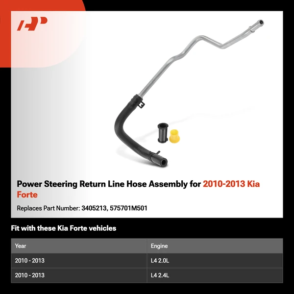 Power Steering Return Line Hose Assembly for 2010-2013 Kia Forte
