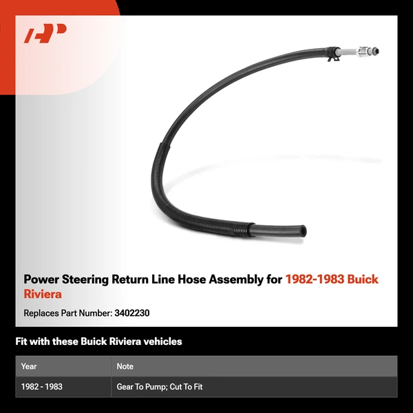 Power Steering Return Line Hose Assembly for 1982-1983 Buick Riviera