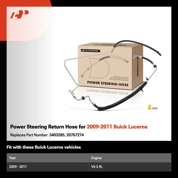 Power Steering Return Hose for 2009-2011 Buick Lucerne