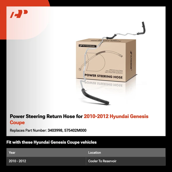 Power Steering Return Hose for 2010-2012 Hyundai Genesis Coupe