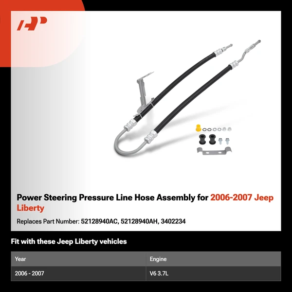 Power Steering Pressure Line Hose Assembly for 2006-2007 Jeep Liberty